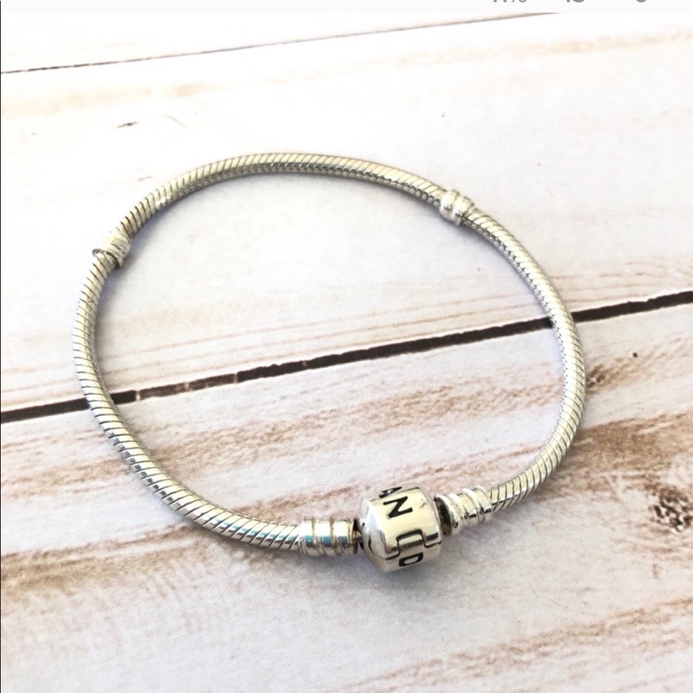 PANDORA Sterling Silver starter charm bracelet 7”